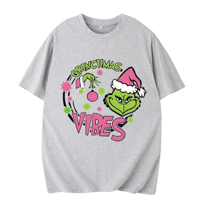Christmas Cartoon Green Fur Monster 3D Printed Women's Short Sleeve Tees Top Kids Girl Casual Pullover
