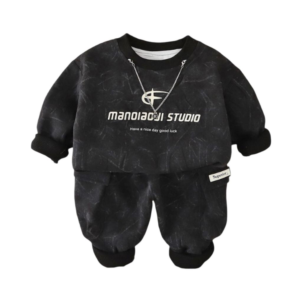 Kids Casual Long-Sleeve Set, Comfortable Daily Wear Outfits