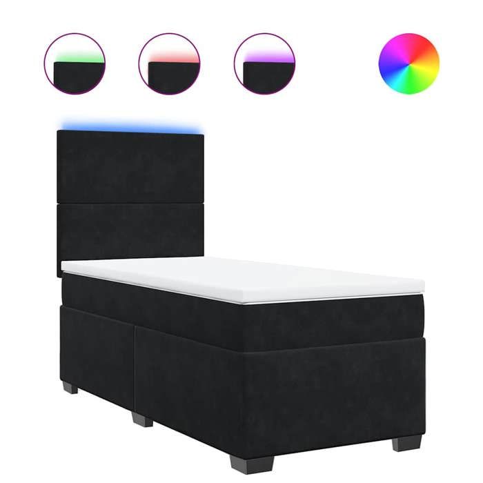 Maison Exclusive - Sommier à lattes de lit avec matelas Noir 100x200 cm Velours
