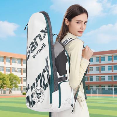 Skládací tenisový batoh Odolný proti opotřebení Přenosný Taška na 3 tenisové rakety Multifunkční sportovní batoh Rozšiřitelná sportovní tréninková taška