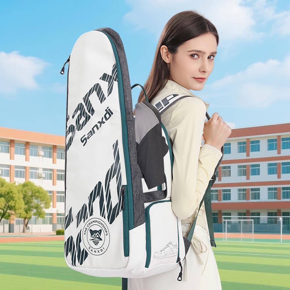 Foldable Tennis Backpack Anti-Scratch Portable 3 Tennis Rackets Bag Breathable Multifunction Sports Backpack for Outdoor Sports