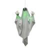 Halloween Glowing Hanging Decoration with Green Light and Multiple Expressions, Outdoor Yard Decor for Garden Amusement