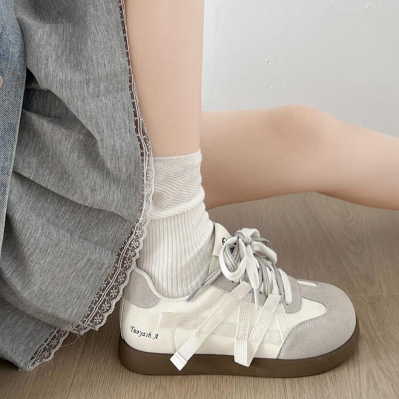 Fashion Retro Training Women Shoes 2025 New Spring Autumn Breathable Thick Bottom Sneakers Niche Casual Plate Shoes Soft Soled Sneakers