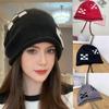 Fashion Keep Warm Drawstring Knitted Hat Warm Pullover Cap Cold Proof Ear Protection Hat Autumn Winter Cold Weather