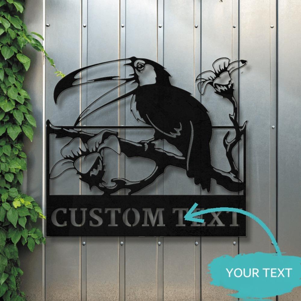 Toucan Bird Metal Wall Art Outdoor Garden Decor Courtyard Sign
