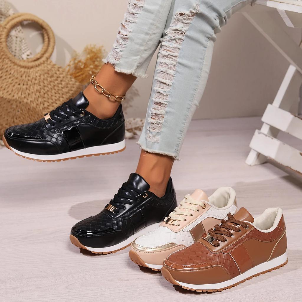 Women Sneakers Fashion Comfortable Casual Lace-Up Sneakers Women Spring Autumn Walking Running Shoes for Women Zapatos De Mujer