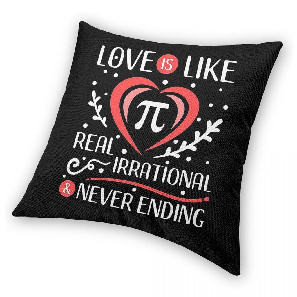 Love Is Like Pi Valentines Day Pillowcase Polyester Linen Velvet Printed Zip Decorative Pillow Case Home Cushion Cover