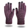 WTEMPO Men's Autumn Winter Full Finger Gloves Windproof Cold-proof Touch Screen Couple Gloves Outdoor Cycling Non-slip Warm Knitted Gloves
