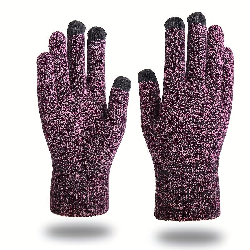 WTEMPO Men's Autumn Winter Full Finger Gloves Windproof Cold-proof Touch Screen Couple Gloves Outdoor Cycling Non-slip Warm Knitted Gloves