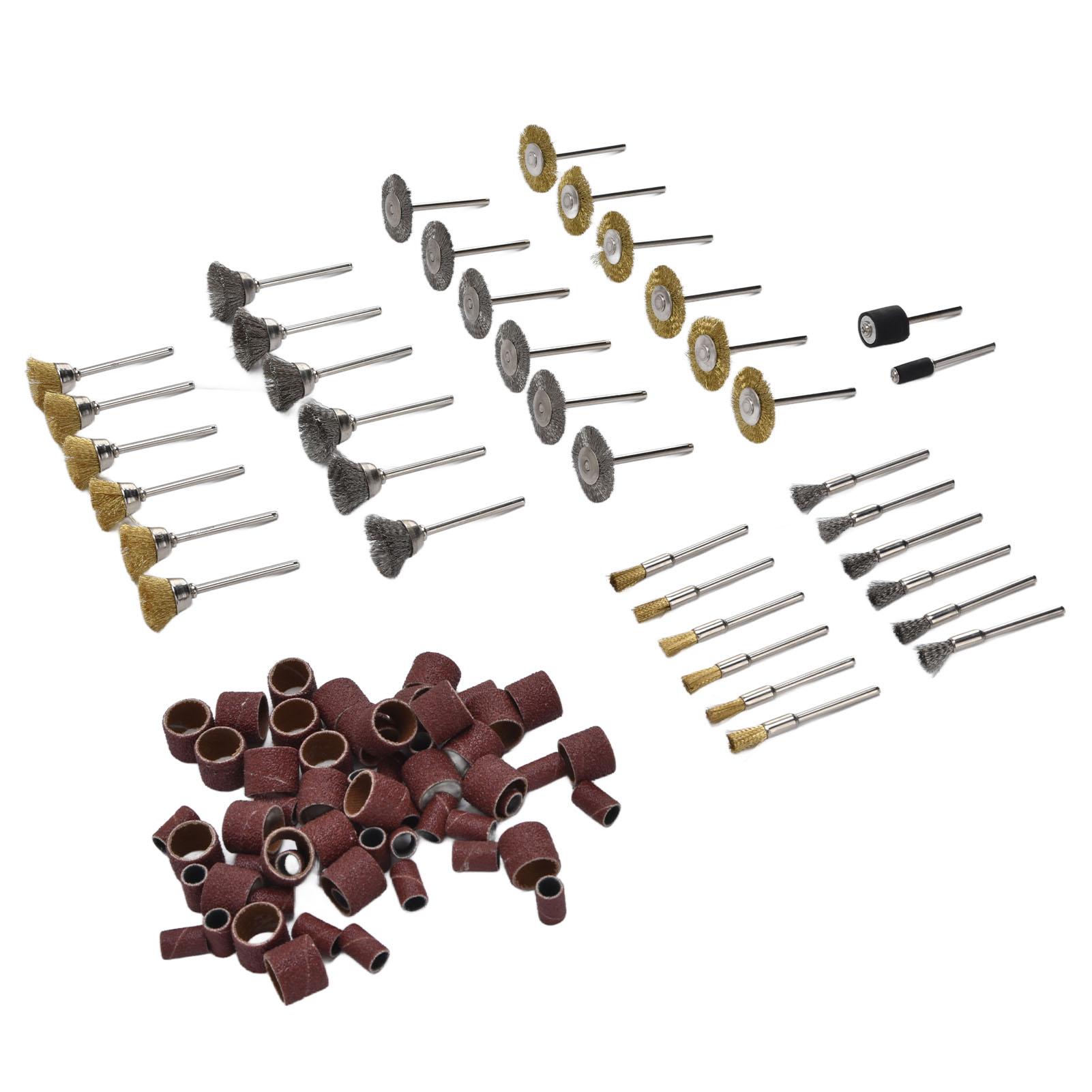 

Набор из 98 шт. проволочных щеток, шлифовальных барабанов, шлифовальных насадок, полировальных инструментов для керамики, стекла