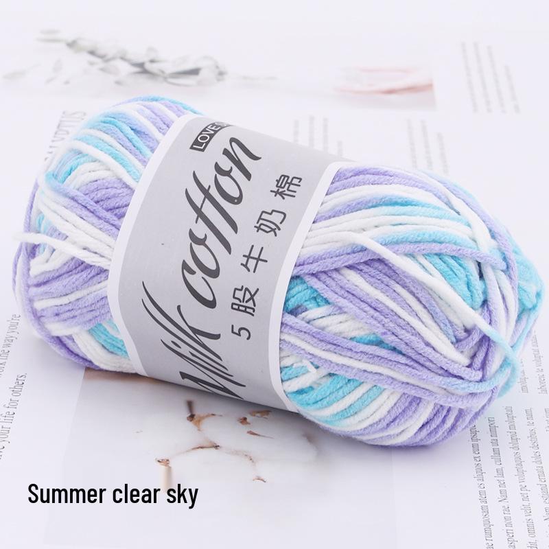 Combed Milk Cotton Yarn for Infant Baby Crochet Slippers - Medium Thick, DIY Knitting Material Package