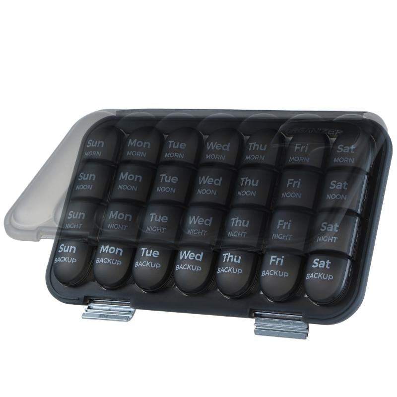 7 Day Travel Pills Case Leakproof Moistureproof Design Compact Medication Container With Daily Compartments