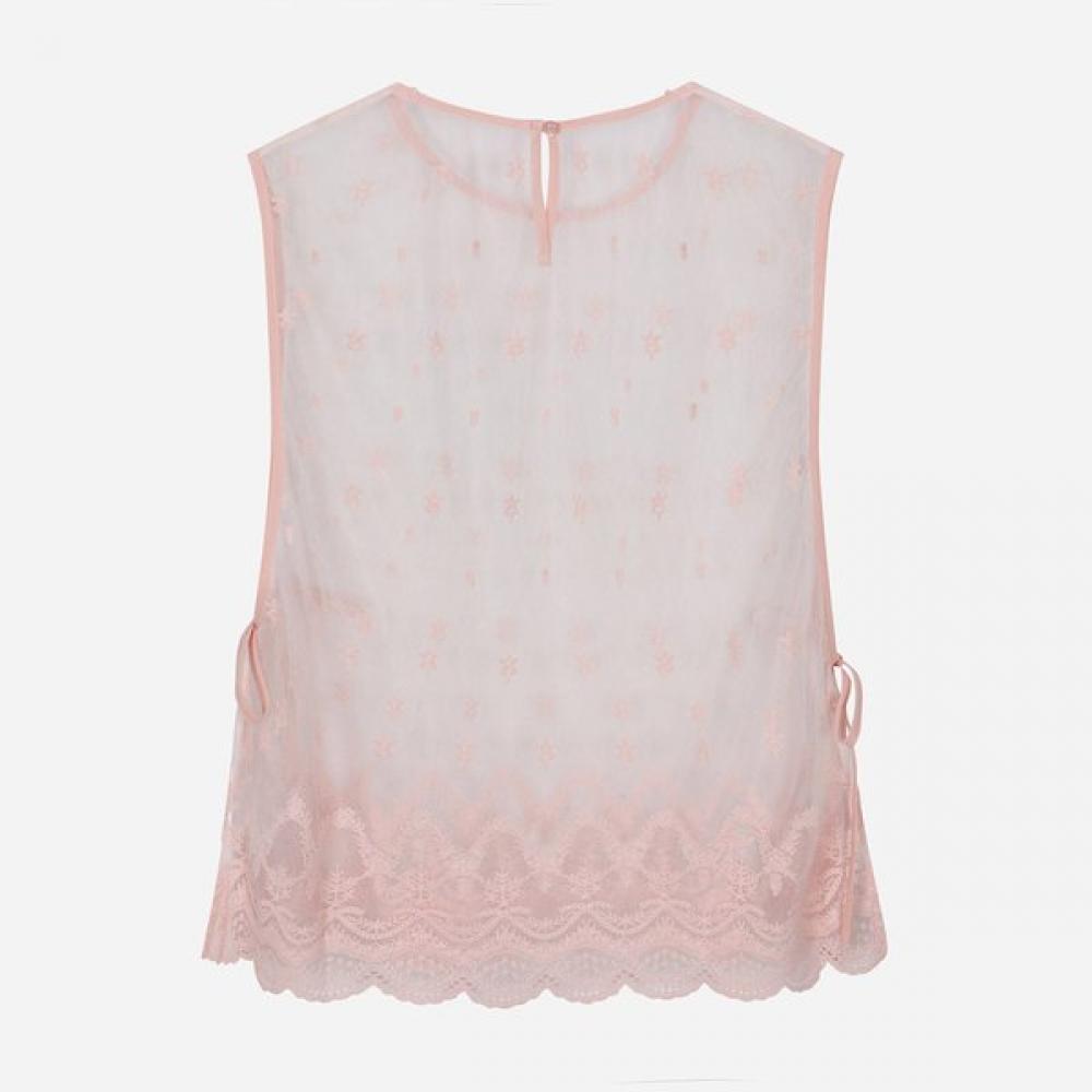 Thursday Island Floral Embroidery Mesh Sleeveless Blouse T264mbl284w