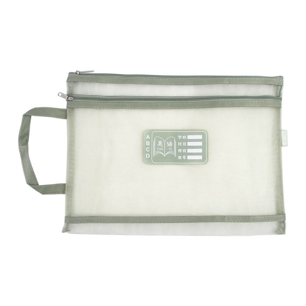 

Paper School Office Supplies Storage Handbag A4 File Folder Bag Document Bag Zipper File Pocket double layer-#8