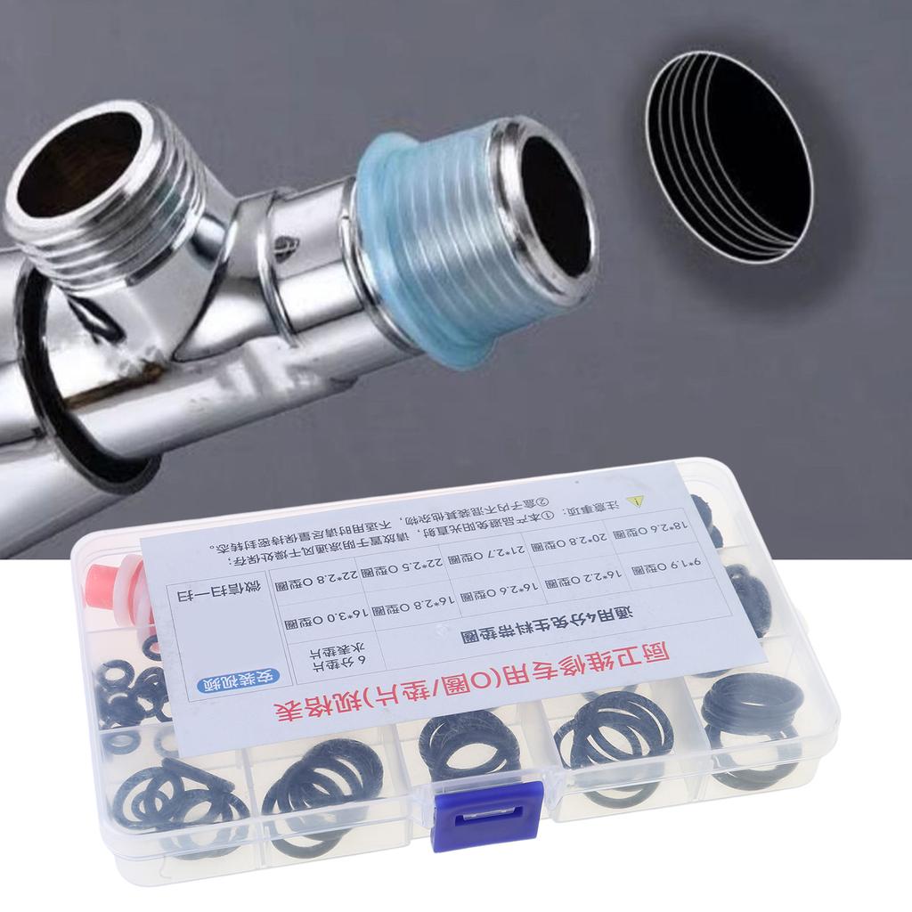 O-Ringe Set Gummi Unterlegscheiben Sortimentskasten für Sanitär Armatur Wasserrohr Gartenschlauch Unterlegscheiben Duschköpfe Dichtung