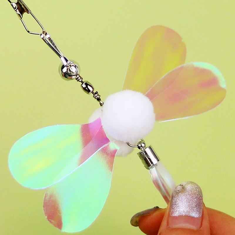 Cat Toy Feather Stick Cats Toy with Bell Butterfly Teaser Cat Toys Interactive Replaceable Feather Sticks Cats Toys Pet Products