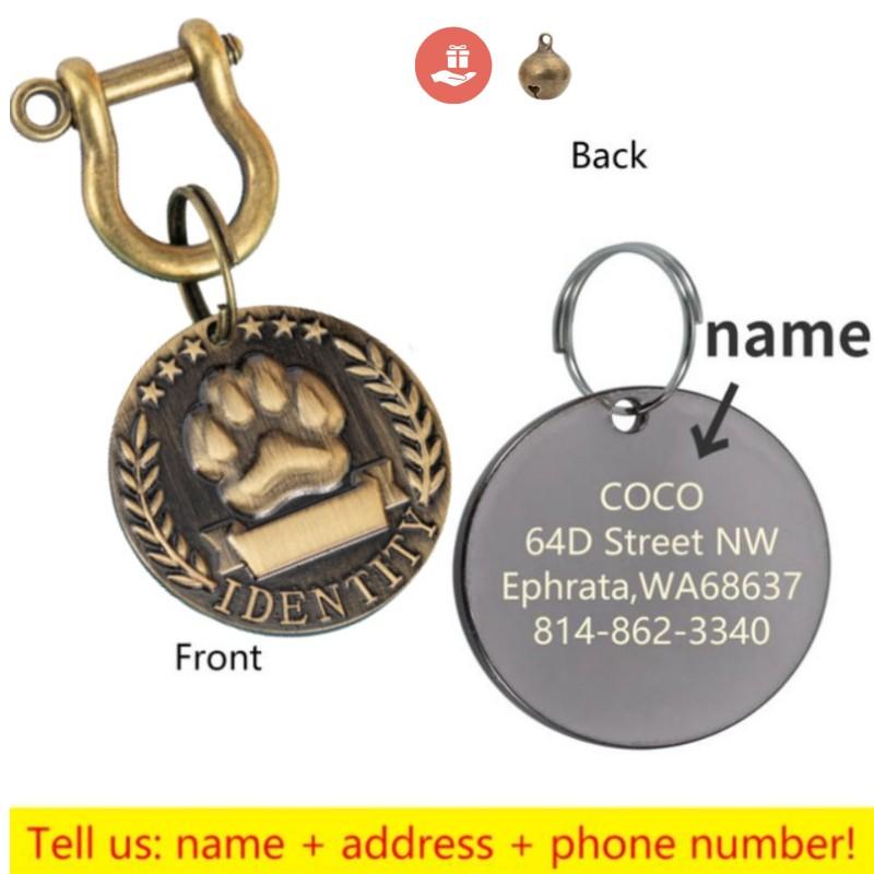 Personalized Address Tags For Dogs Id Tags Dog Tag Free Engraved Custom Dog Collar Cats Dog Name Tag Pet Id Anti-lost Nameplate