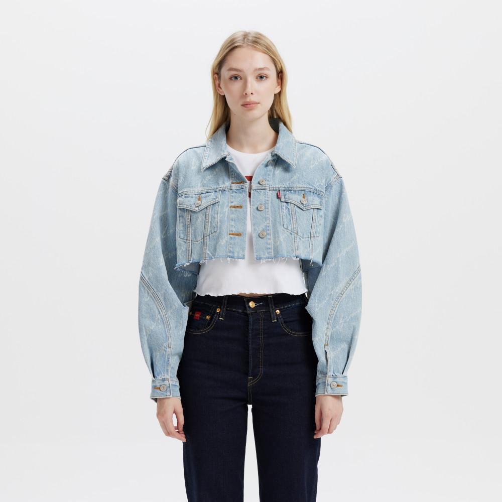 Levis Loose Casual Comfortable Short Sleeve Denim Jacket Women Jackets Light-Blue 003SY-0001