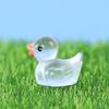 10Pcs Fluorescent Statues Creative Shape Vibrant Color Adorable Appearance Hand-crafted Luminous Tiny Duck Statues Miniature Animal Figures Supplies