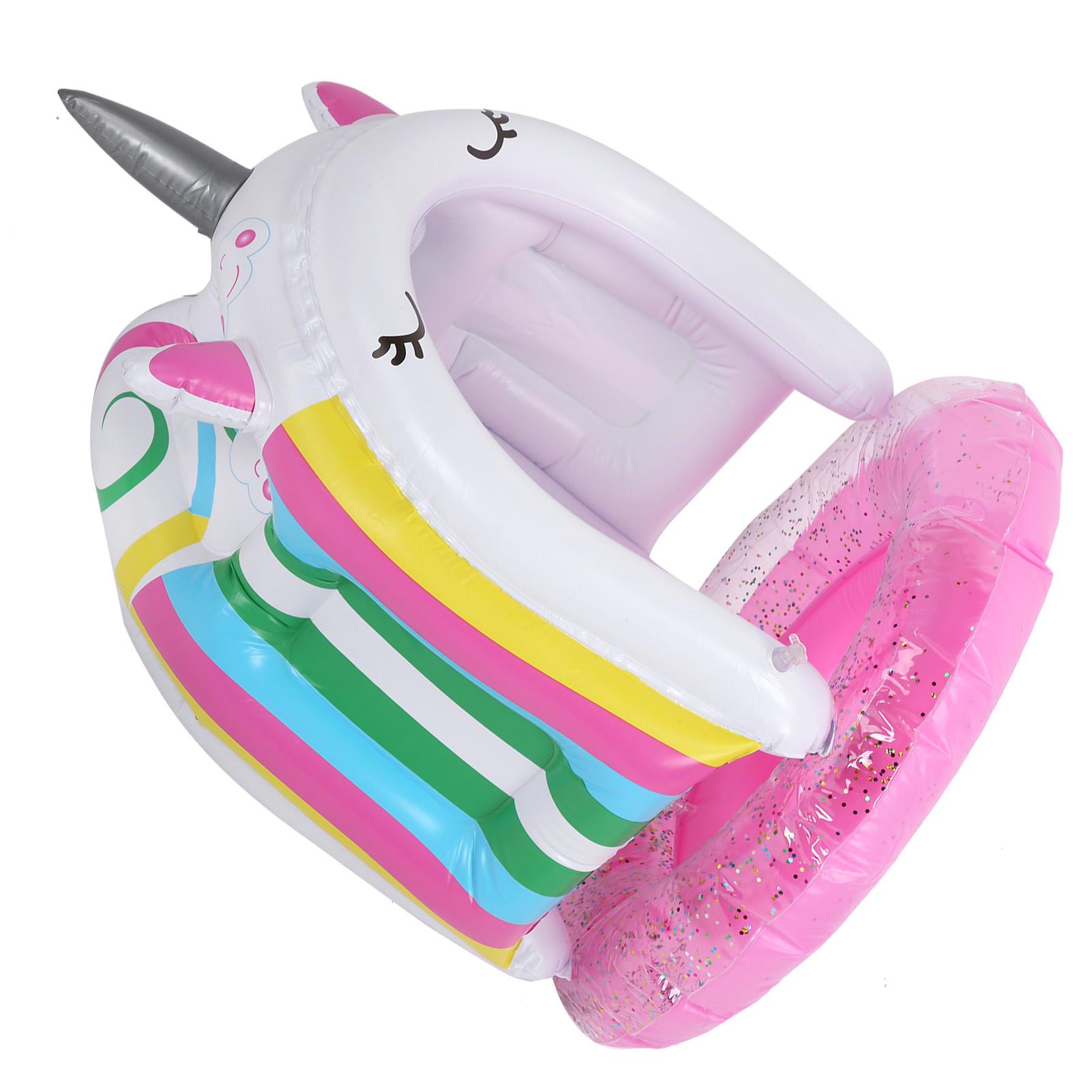 Baby Swimming Floats Inflatable Pool Ring Safety Seat with Sun Protection Canopy