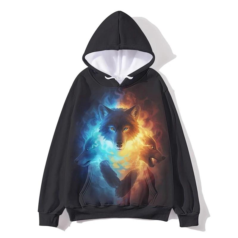 Hanorace cu imprimeu 3D pentru bărbați, animale de companie, lup, haine de design amuzant, hanorace Ropa Hombre, casual, copii, pulovere, streetwear, hoody