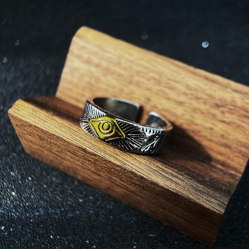 Ретро Кольцо-открывашка Глаз Гора Панк Готика Мистическое Кольцо Для Мужчин Женщин Дерзкое Винтажное Оккультные Аксессуары Благословение Подарок resizable