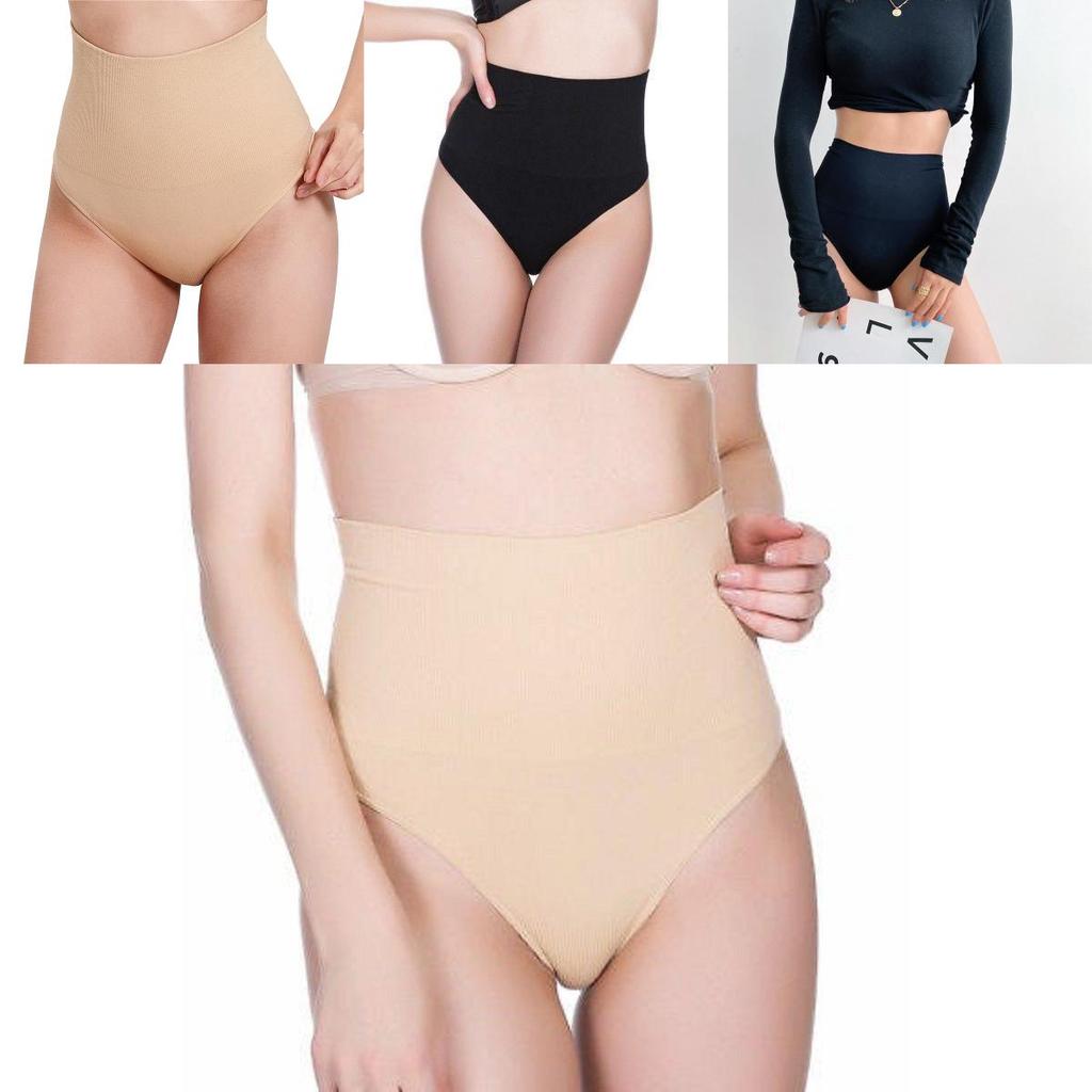 Seamless High Waist Body Shaping Thong Comfortable Nylon Fabric Tummy Control Panties