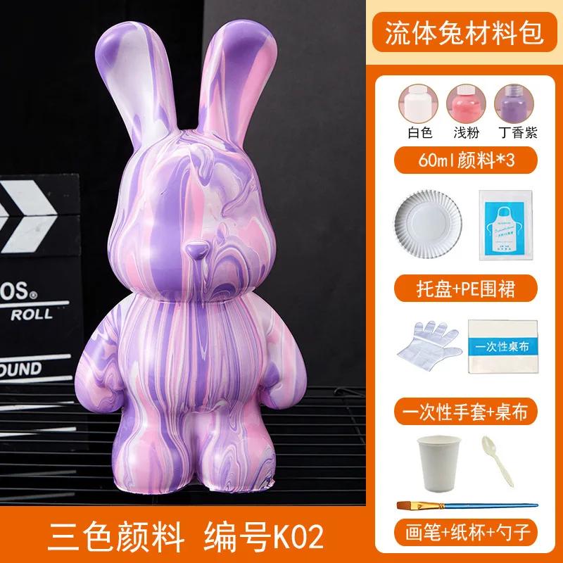 Acrylfarben-Set „Fluid Rabbit White Embryo“ für die Herstellung von handgefertigtem DIY-Spielzeug und kreativen Ornamenten – inklusive Flüssigmalerei-Set für „Fluid White Bear“.