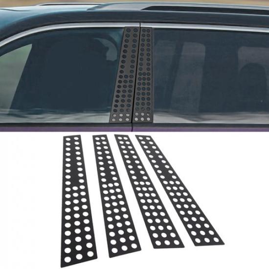 4pcs Black Window Pillar Posts Door Trim For Jeep Grand Cherokee + Aluminium