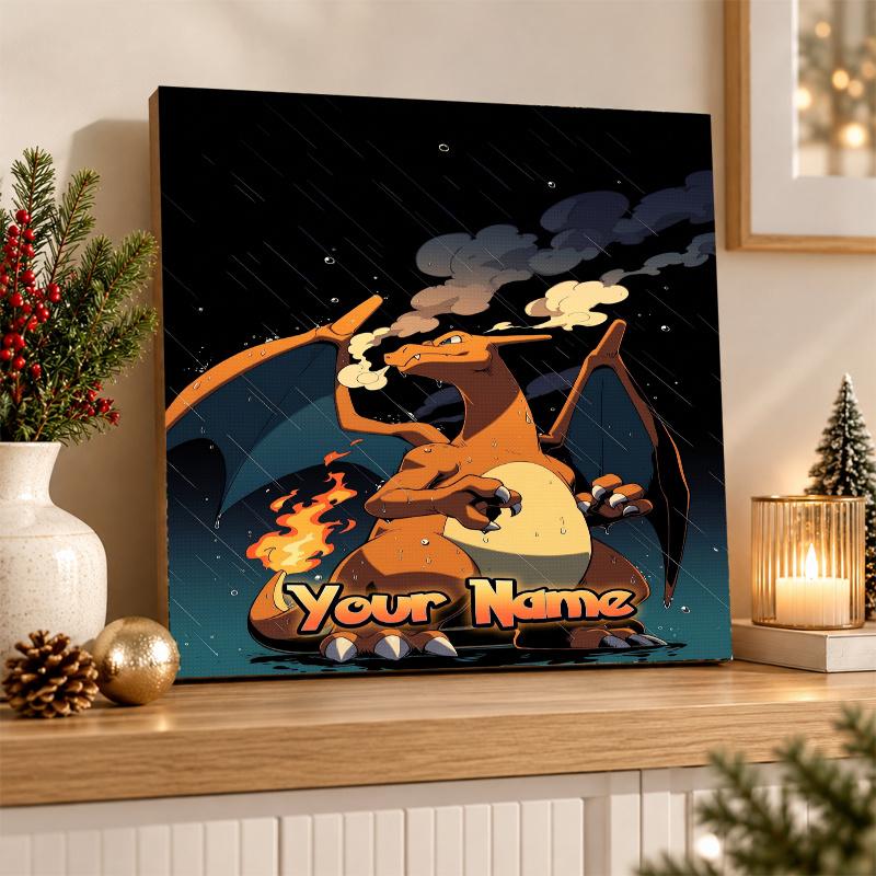 Charizard Custom Name Diamond Painting Personalized 5D Full Drill DIY Diamond Art Home Decor