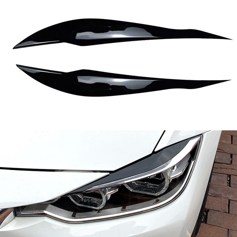 

Фары автомобиля, веки, крышки для бровей, накладки, наклейки для BMW 3 серии F30 F31 318i 320i 2012-2018, ABS, новый глянцевый карбон