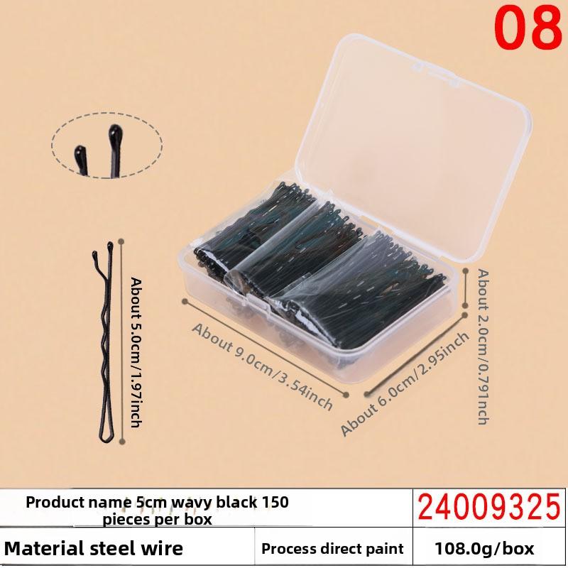 Black Steel Clip Box Contains A Straight Clip for The Bride's Updo Hairstyle Bangs Clip Wavy Hair Clip and Hair Accessory