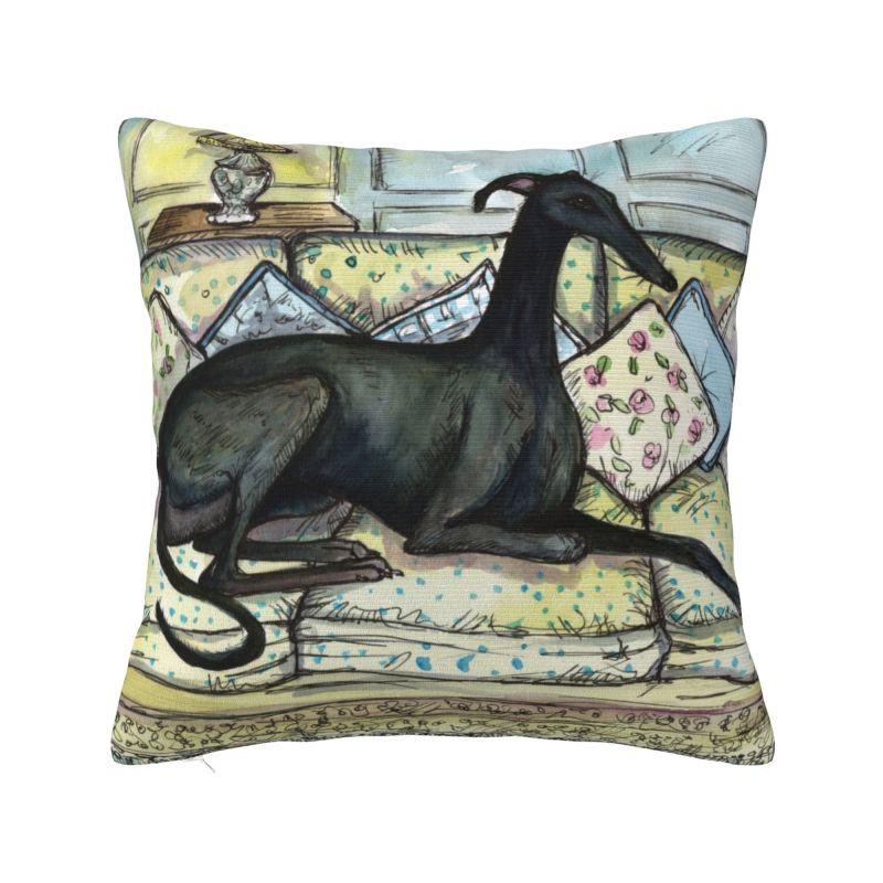Custom Whippet Greyhound Dog Throw Pillow Case for Sofa Hound Modern Cushion Cover Soft Pillowcase