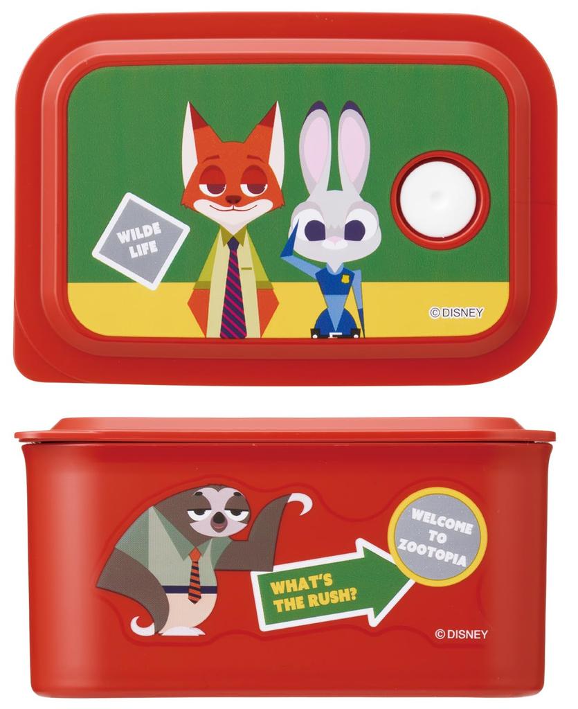 Skater Mini Bento Lunch with Disney Zootopia Box, 1-Tier, Microwave-Safe, 320ml, Lid, Patch, PL32B-A