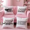 Design N-Nos Cushion Cover Plush Fabric Soft Double-Sided Printed Invisible Zipper Sofa Pillow Case Home Decor