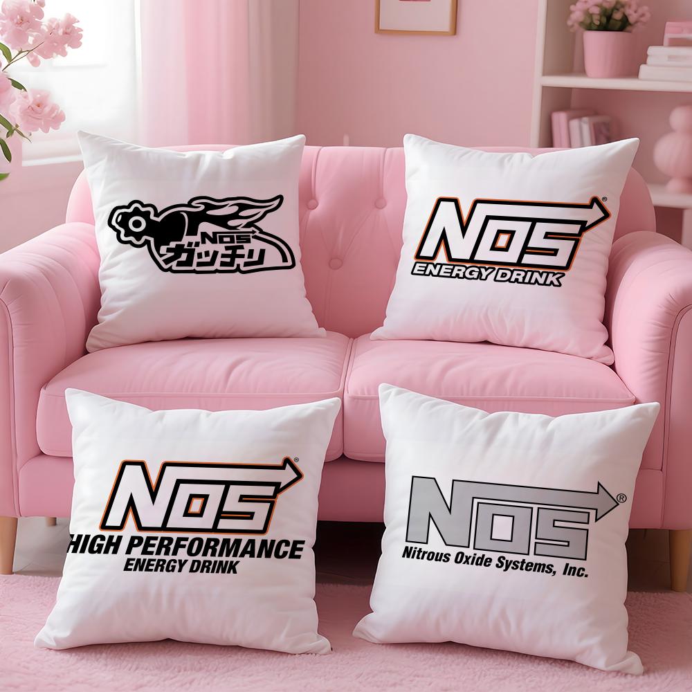Design N-Nos Cushion Cover Plush Fabric Soft Double-Sided Printed Invisible Zipper Sofa Pillow Case Home Decor