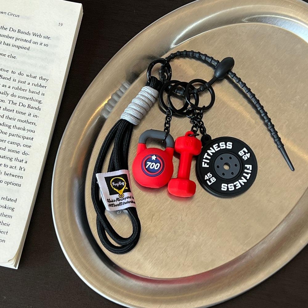 

Брелок для ключей Gym Lover с весовой пластиной, мини-гантелью, подвеской из нейлоновой веревки, ювелирными аксессуарами Style 01