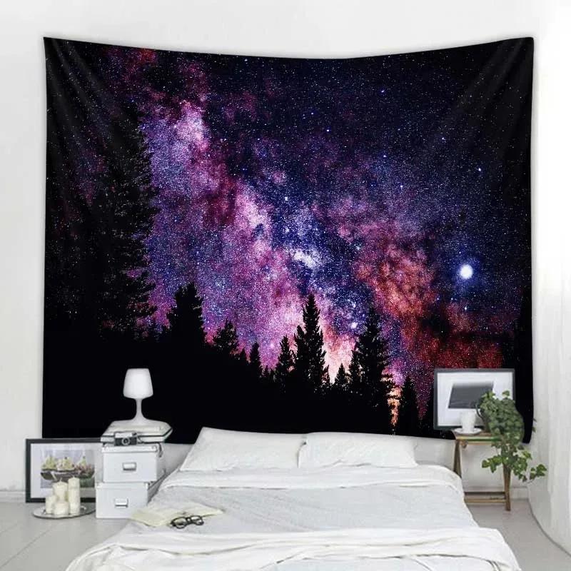Forest Starry Sky Tapestry Office Living Room Decoration Home Wall Tapestry