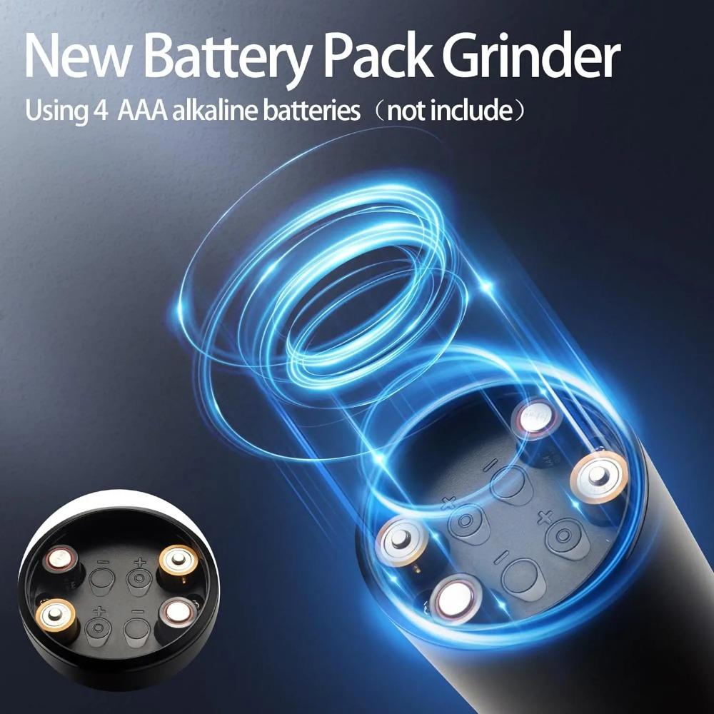Electric Salt and Pepper Grinder Set, Automatic Mill, Adjustable Coarseness,   Convenient One-Hand Operation