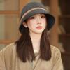 Autumn and winter fashion hat women's casual versatile corduroy bucket hat retro thermal basin hat big head circumference shows small face