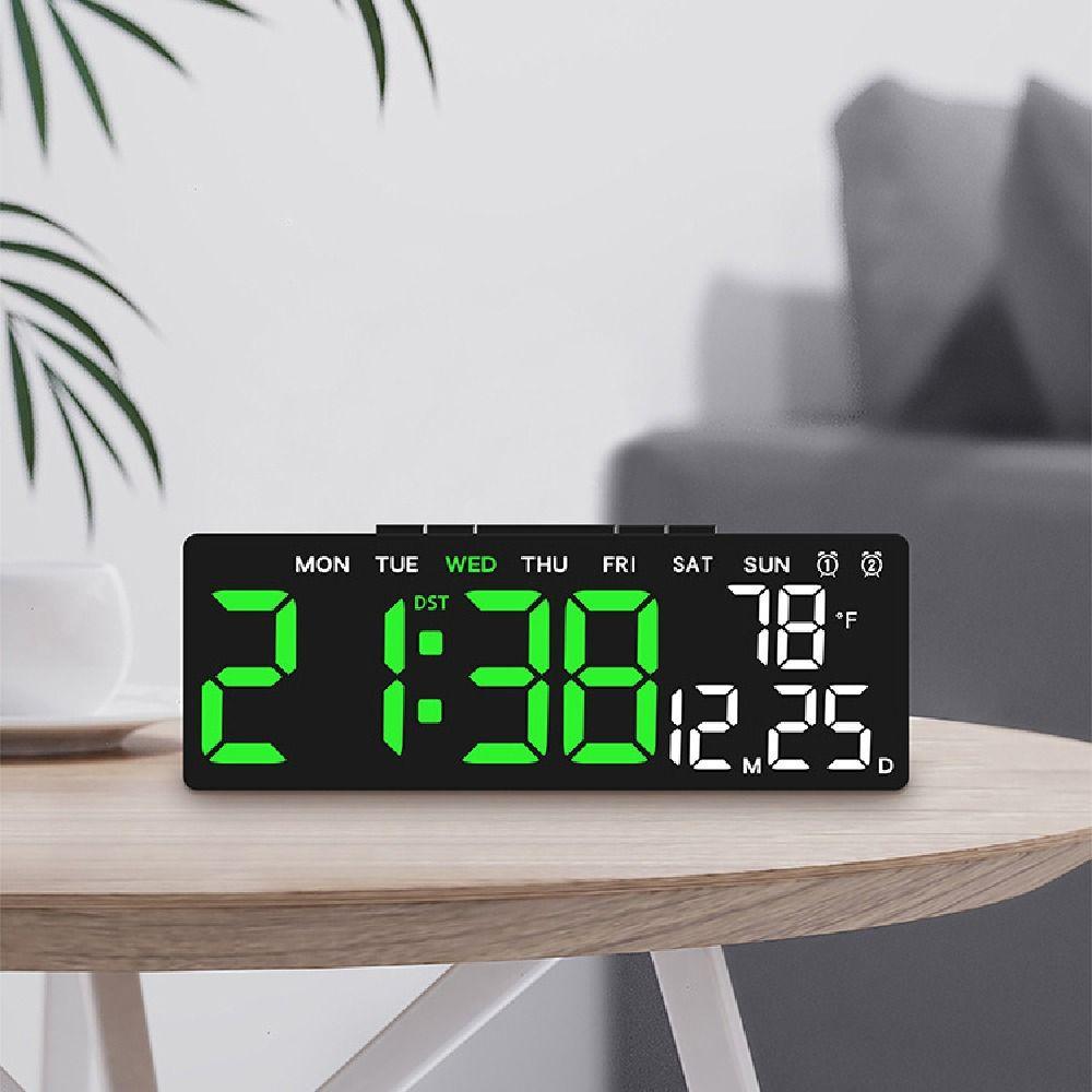 2 Alarms Large Digital Clock Date Week Alarm Clock Simple LED Electronic Clock Office Decor