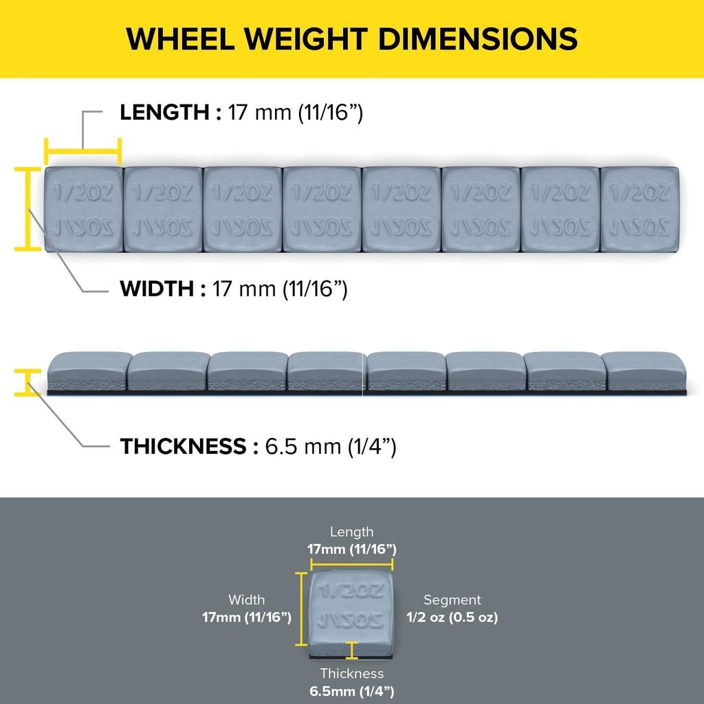 - 0.5oz 1/2oz - Gray Adhesive Stick On Wheel Weights-Gray-4 Lbs (64oz)