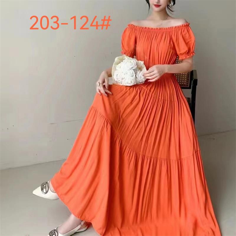 Off-Shoulder One-Neck Cotton Silk Dress Children's Summer Dress Bohemian Island Vacation Dress Travel Beach Dress
