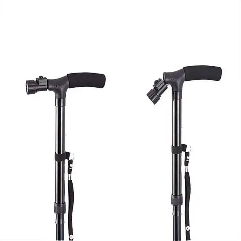 Cross-Border Trusty Cane: Five-Section Lighted Walking Stick with Voice Broadcast