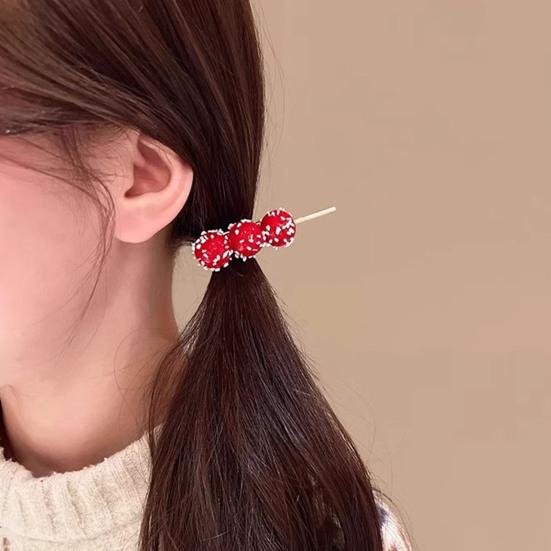 Hairpin Imitation Sugar Calabash Design Hair Clip Stable Clamping Force Side Bang Hair Pin Holiday Hair