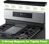 30" Magnetic Stove Top Shelf Kitchen Organizer Anti-Slip Anti-Fall Heat Resistant Food-Grade Silicone Spice Rack for Flat Stoves