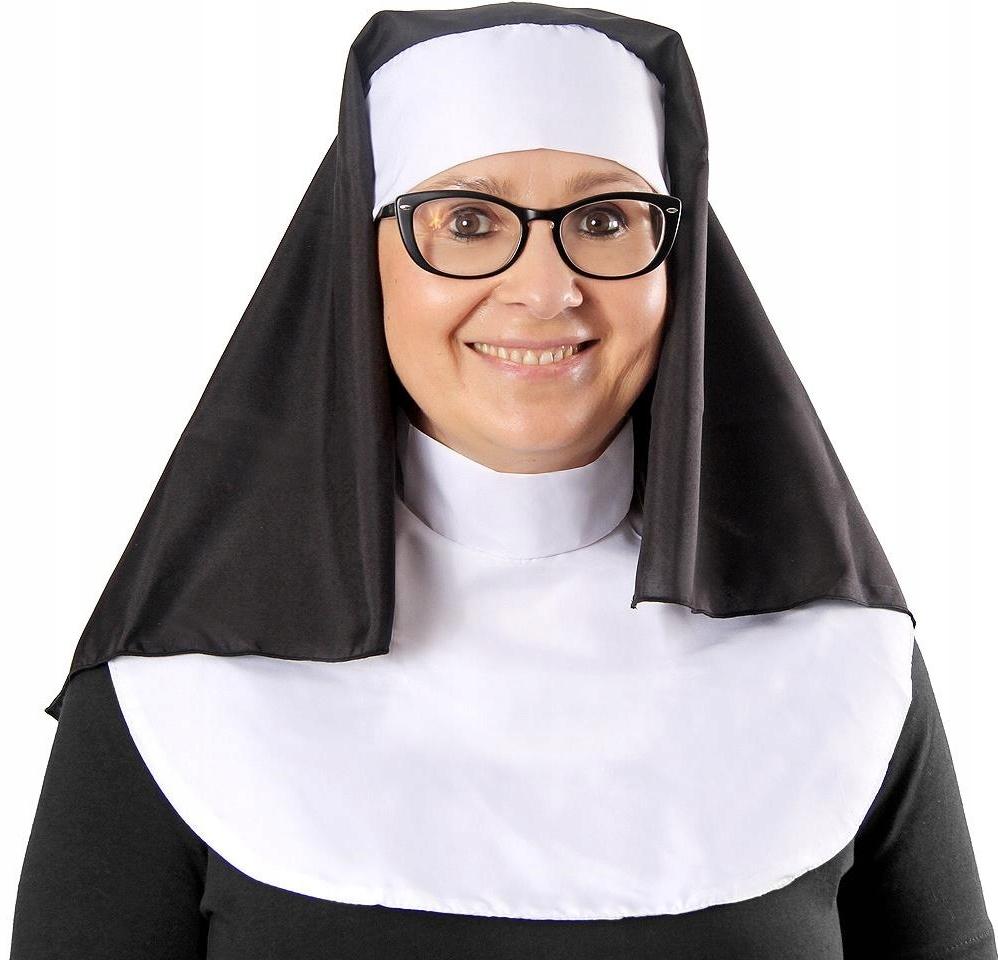 Zestaw Zakonnica Kornet Czepek Czepiec Welon Kołnierz Halloween Karnawał