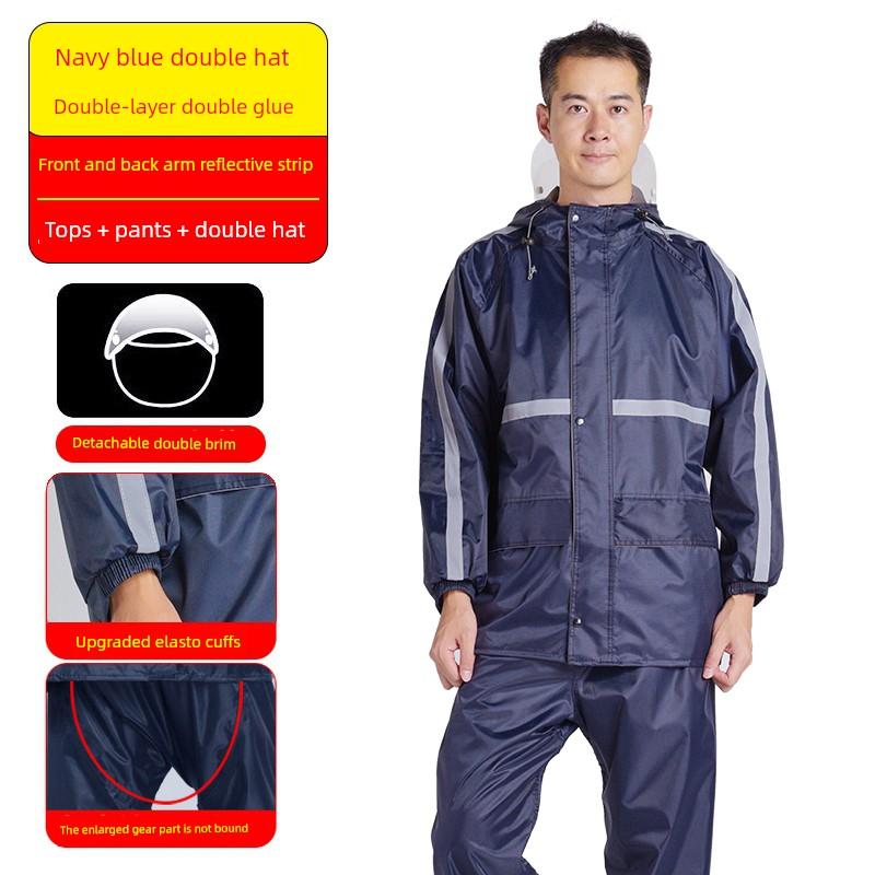 Cycling Rain Poncho Two-Piece Rain Pants Women's Raincoat and Rain Pants Two-Piece Set Plus Size Travel Set New Construction Style One-Piece Rain Suit