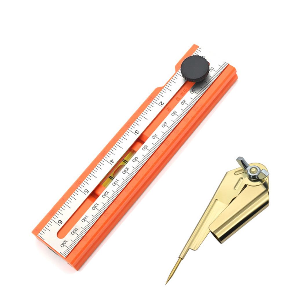 Multifunctional Angle Ruler, Precision Woodworking Protractor Level Measure Tool For Carpenter, 90/45 Degree With Depth Gauge