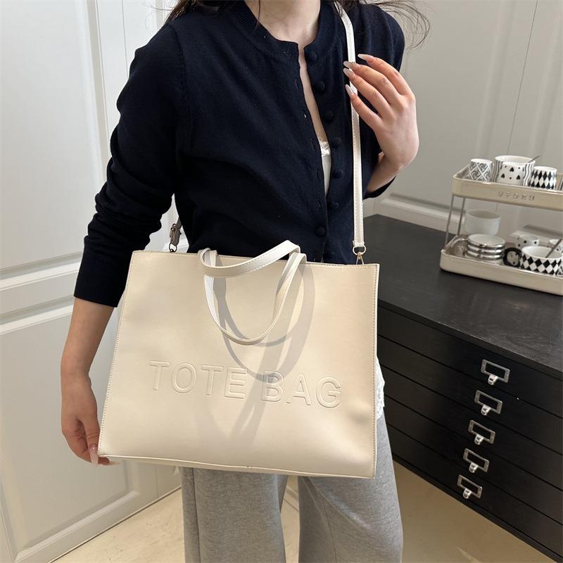 Large Capacity Solid Color Messenger Bag, New Summer Retro Tote Bag, College Student Class Commuting Shoulder Bag Women